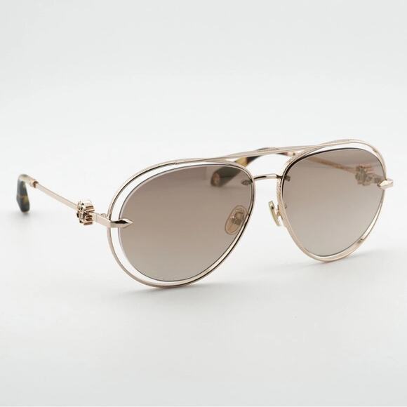 Roberto Cavalli SRC032M Rose Gold Aviator Sunglasses 300G Brown Gradient NEW main image 8